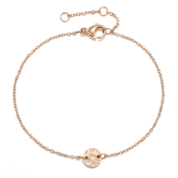 Minimalist Gold Disc Charm Bracelet – Elegant Adjustable Dainty Chain Bracelet for Women