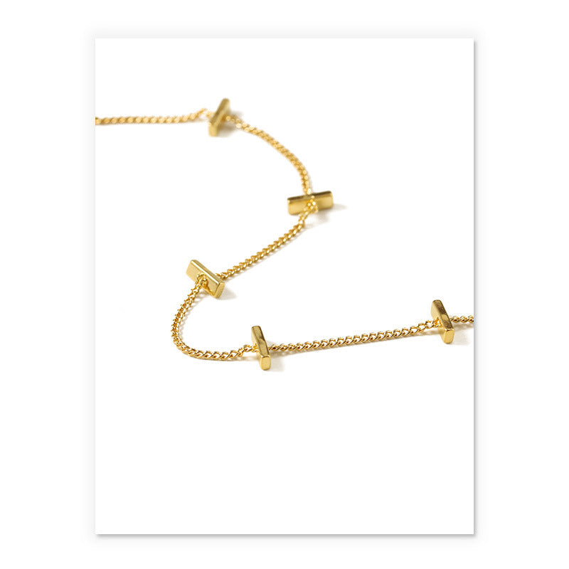 Minimalist Gold Bar Chain Bracelet – Elegant Adjustable Dainty Wrist Jewelry for Women