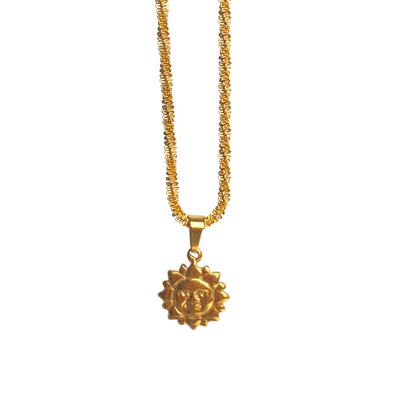 Gold Charm Pendant Necklace Collection – Cross, Coin, Sun & Vintage Symbol Layered Necklaces for Women