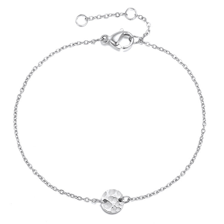 Minimalist Gold Disc Charm Bracelet – Elegant Adjustable Dainty Chain Bracelet for Women