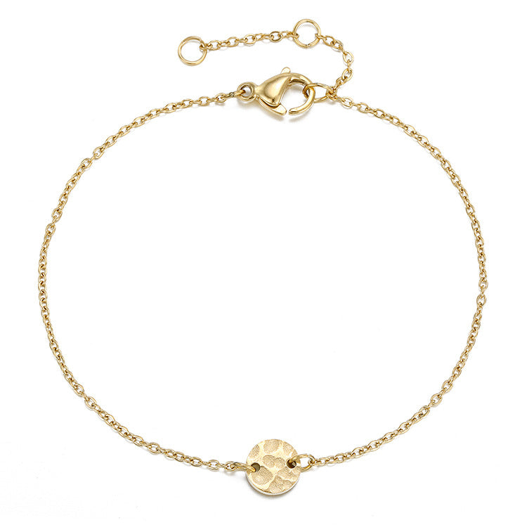 Minimalist Gold Disc Charm Bracelet – Elegant Adjustable Dainty Chain Bracelet for Women